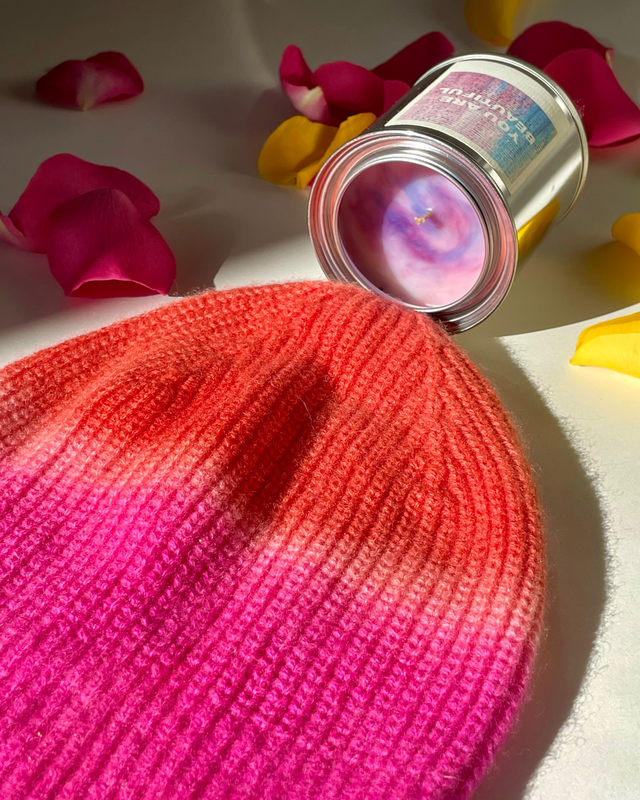 Wonderland x Marea Clothing for Ali Forney | YOU ARE BEAUTIFUL scented candle + Cashmere Beanie